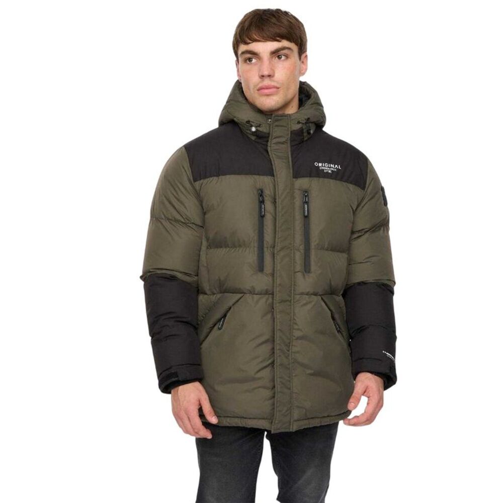 Crosshatch Mens Polyester Puffer Jacket / Green